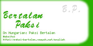 bertalan paksi business card